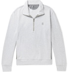 Brunello Cucinelli - Panelled Cotton-Blend Jersey and Shell Half-Zip Sweatshirt - Light gray