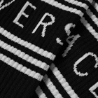 Versace Men's Sports Logo Sock in Black/White
