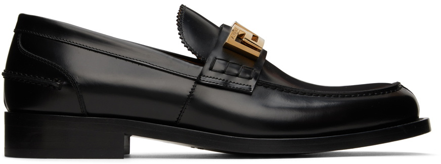 Versace Black 'La Greca' Loafers Versace