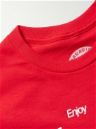 PARADISE - Enjoy Paradise Printed Cotton-Jersey T-Shirt - Red