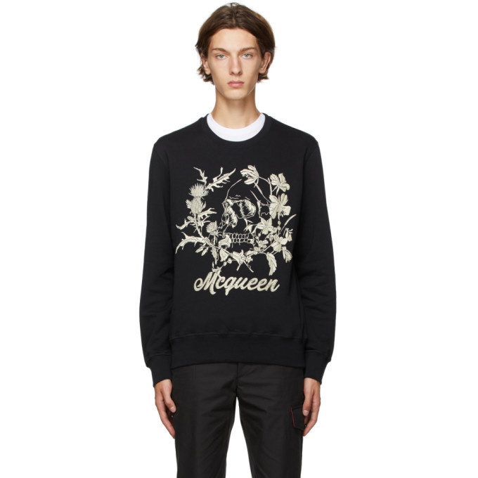 Photo: Alexander McQueen Black Floral Skull Sweatshirt