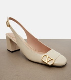 Valentino Garavani Veeside VLogo leather slingback pumps
