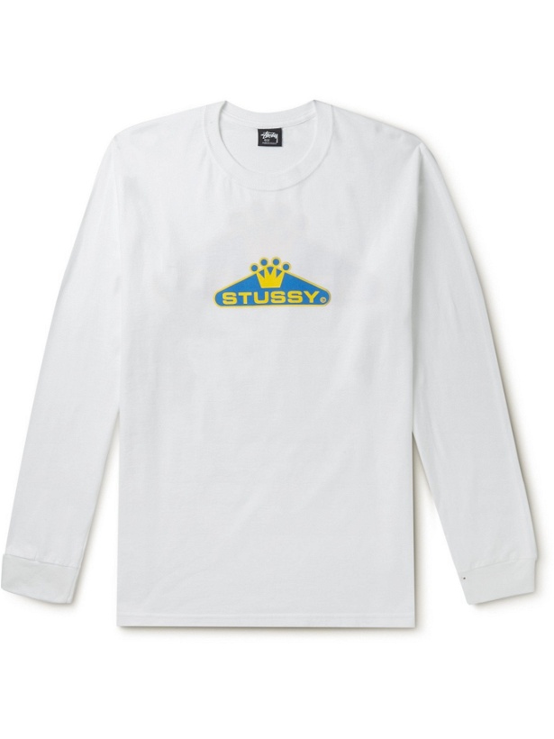 Photo: STÜSSY - Logo-Print Cotton-Jersey T-Shirt - White - XS