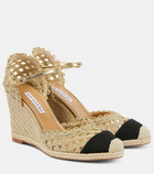 Aquazzura Sunburst 120 metallic espadrille wedges