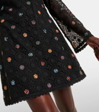 Rixo Mylene crochet beaded mini dress