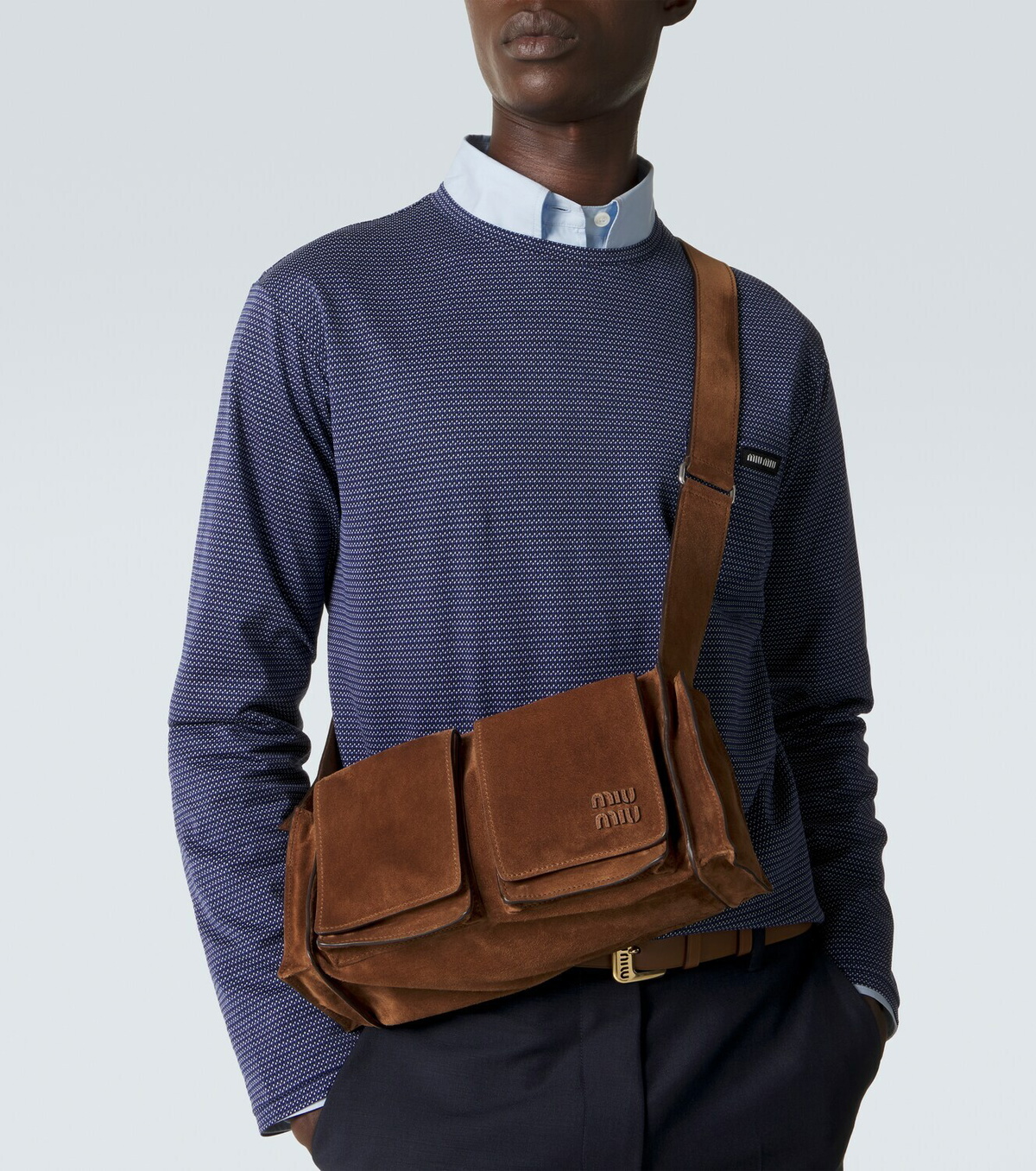 Miu Miu Utilitaire suede shoulder bag