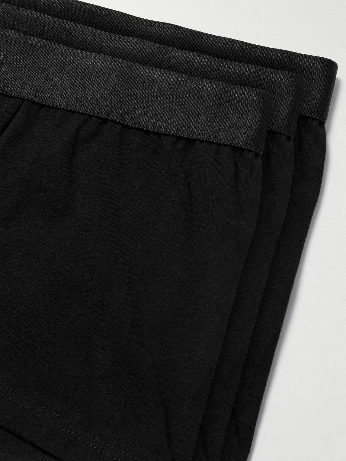 Sunspel - Three-Pack Stretch-Cotton Boxer Briefs - Black