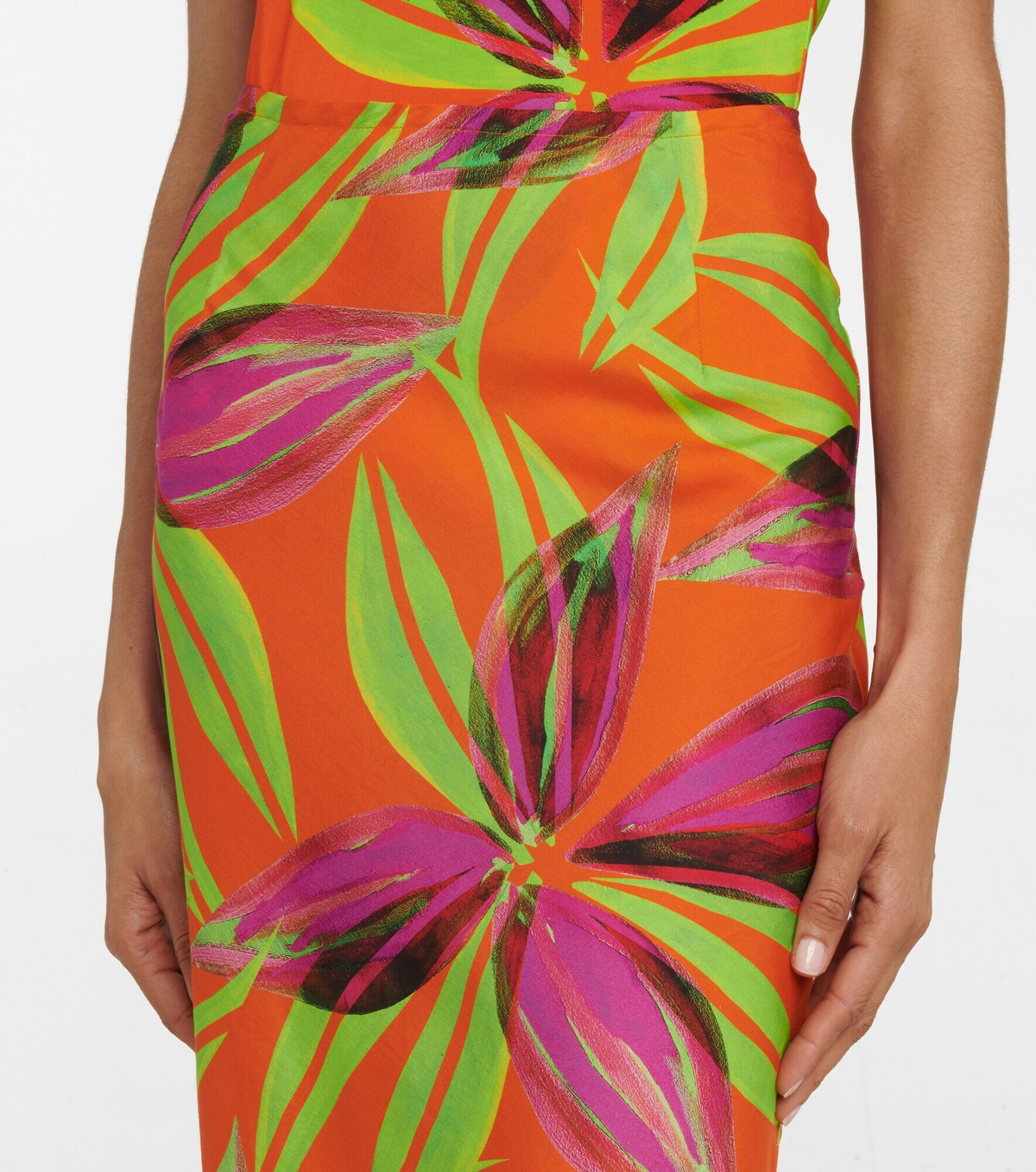 Louisa Ballou - Printed bias midi skirt