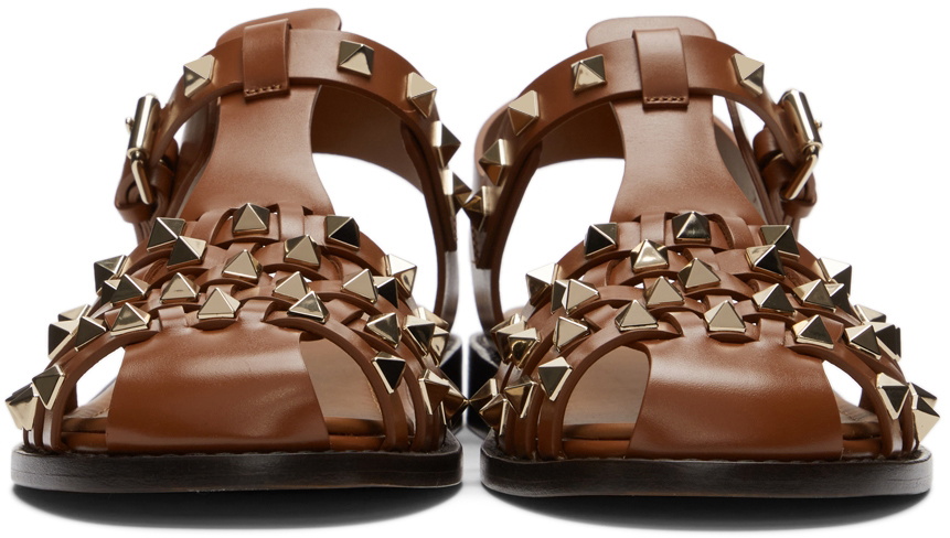 Valentino Garavani Brown Rockstud Sandals