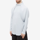 Homme Plissé Issey Miyake Men's Layered Pleated Long Sleeve Top in Water Grey