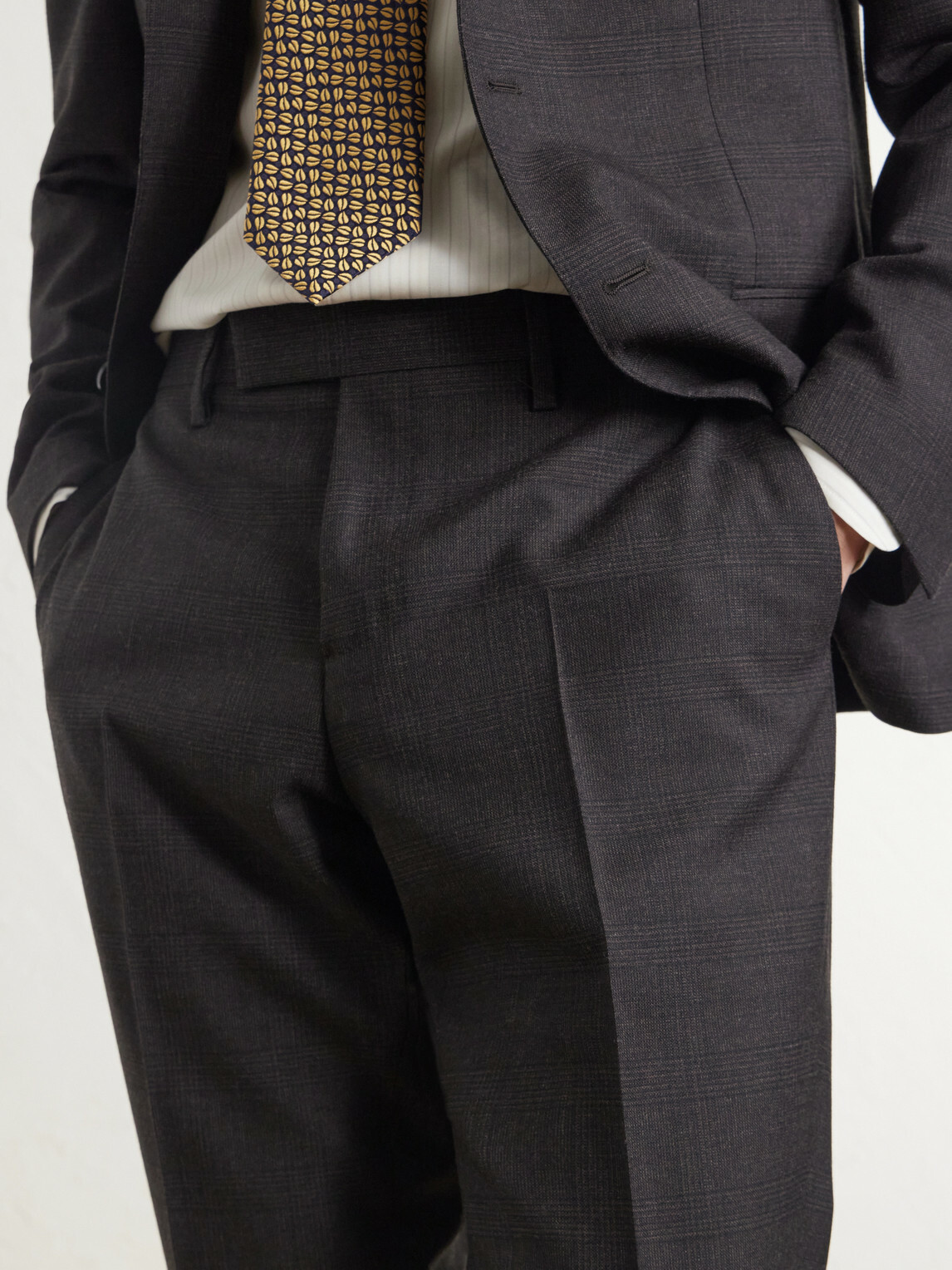 Lardini - Prince of Wales Checked Straight-Leg Wool Trousers - Brown