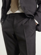 Lardini - Prince of Wales Checked Straight-Leg Wool Trousers - Brown