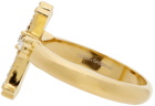 Dolce & Gabbana Gold Crystal Cross Ring