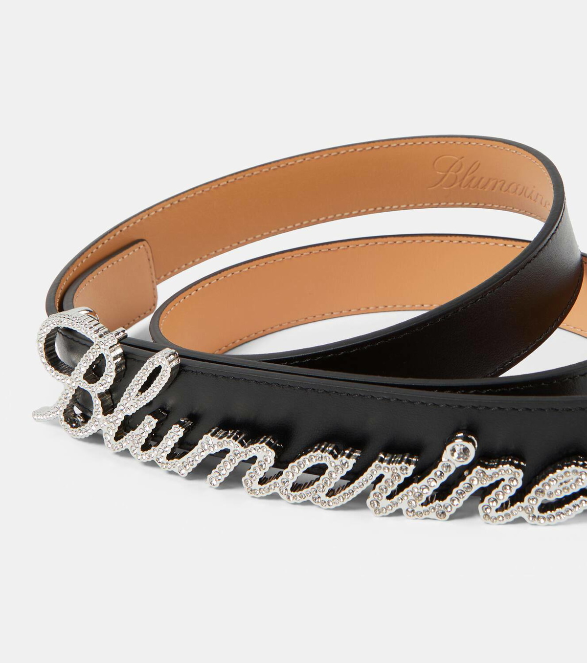 Blumarine Silver Logo Chain Belt