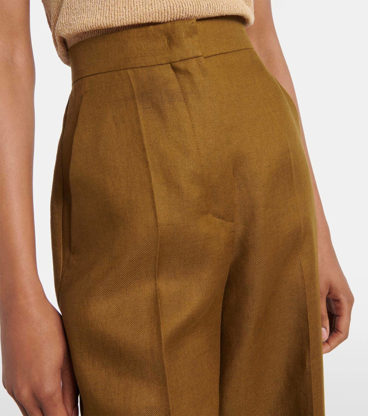 ★VIP★Max Mara★Aversa パンツ Max Mara Aversa logo high-rise wide-leg pants Max Mara