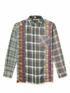 Needles - 7 Cuts Panelled Checked Cotton-Flannel Shirt - Gray