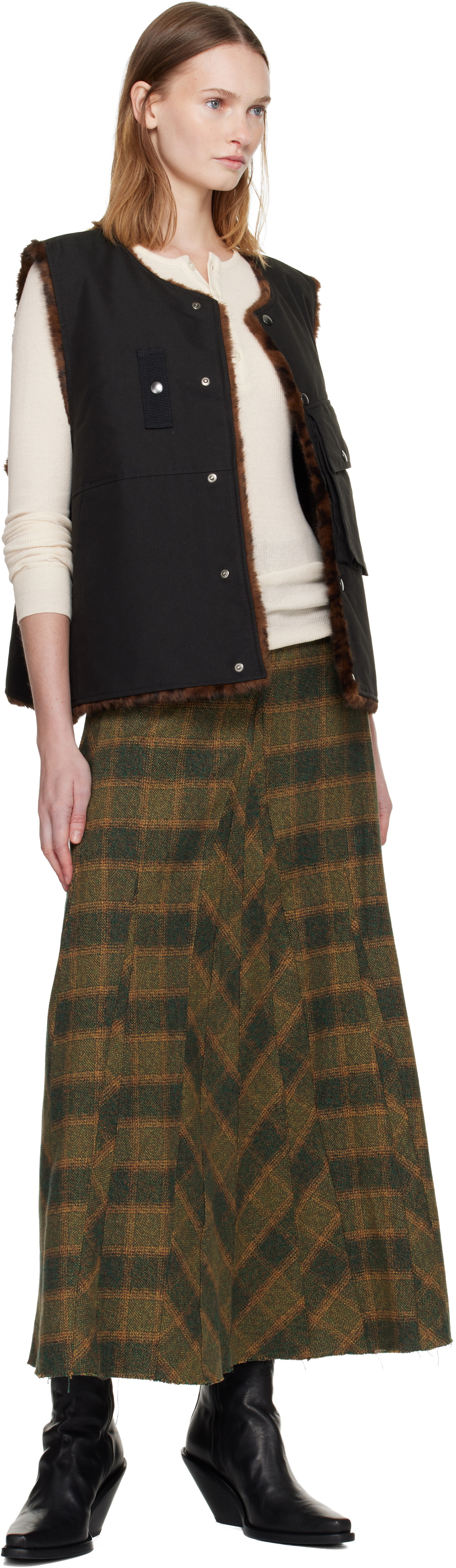 Andersson Bell Black Collarless Pocket Vest