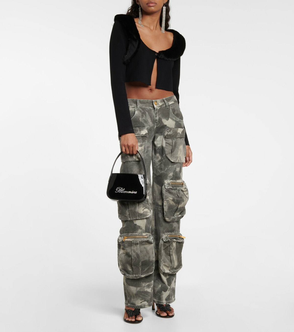 Blumarine - Embellished patent leather shoulder bag