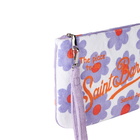 MC2 Saint Barth Parisienne Terry Pouch Bag With Violet And Orange Daisy Print