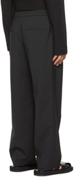 Solid Homme Black Wool Wide Trousers