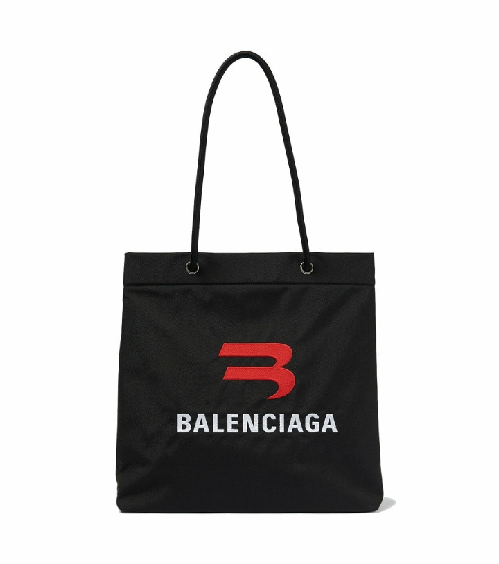 Photo: Balenciaga - Explorer logo-embroidered tote bag