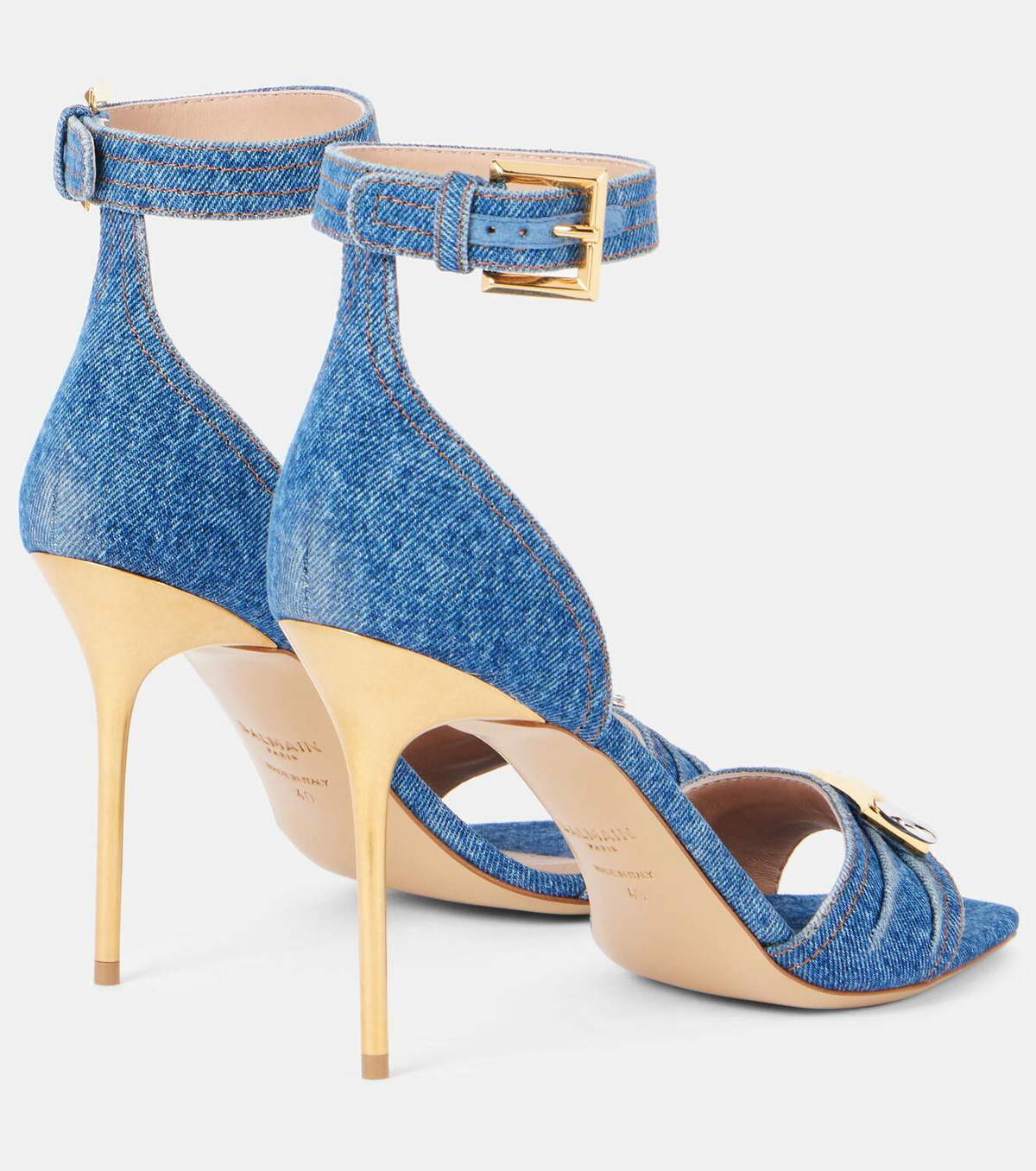 Balmain Logo denim sandals
