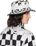 Versace Black & White Damier Print Hat