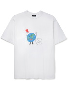 BALENCIAGA - Oversized Printed Cotton-Jersey T-Shirt - White - S