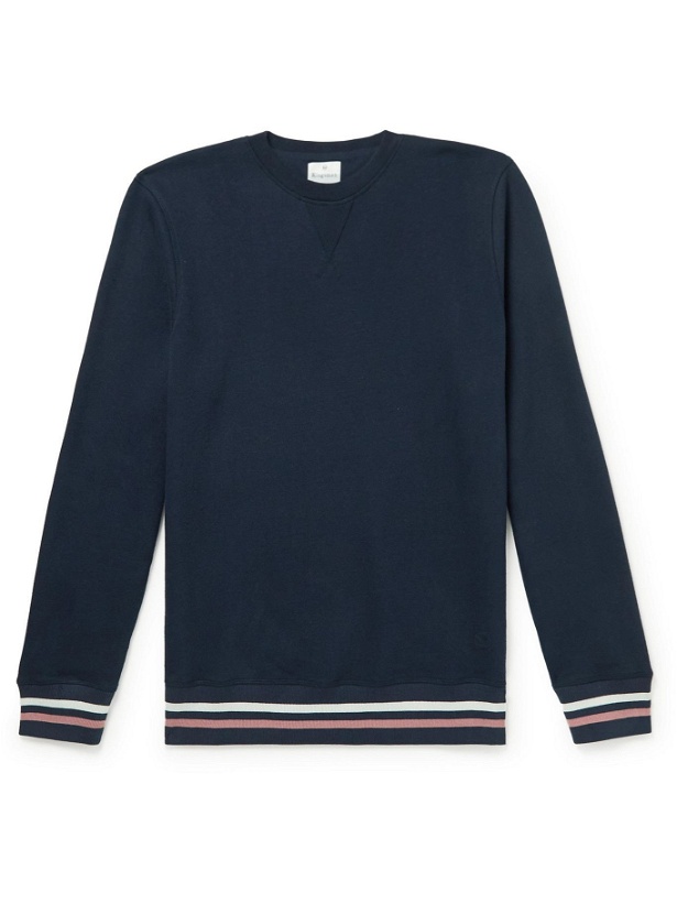 Photo: Kingsman - Striped Cotton and Cashmere-Blend Jersey Sweatshirt - Blue