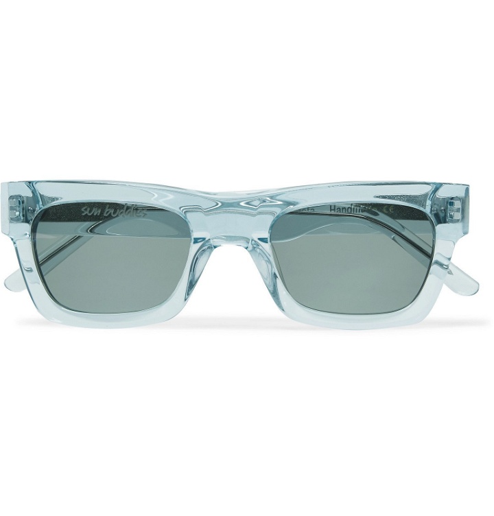 Photo: Sun Buddies - Greta Square-Frame Acetate Sunglasses - Blue