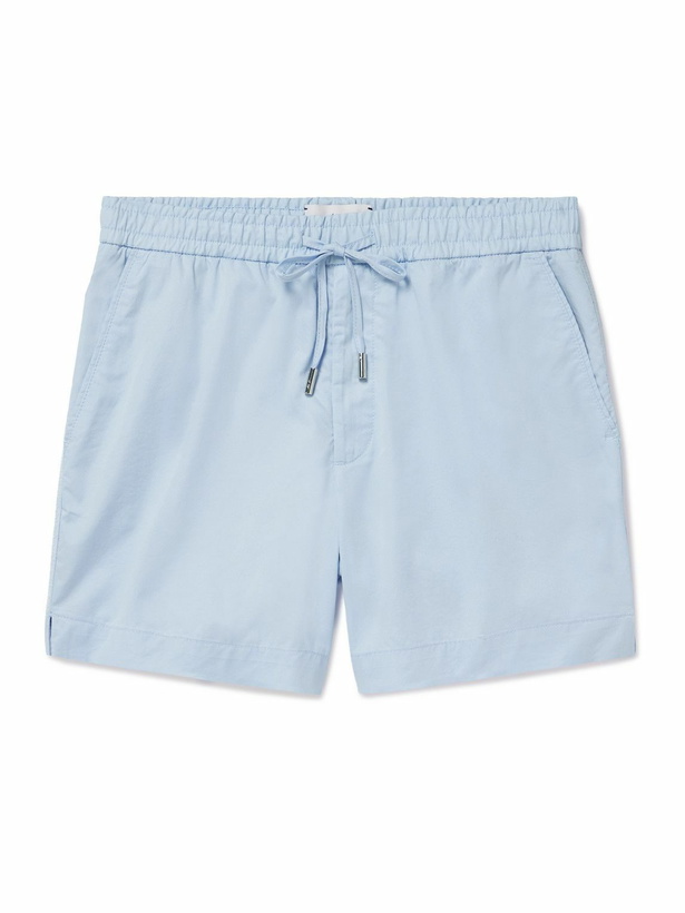 Photo: Mr P. - Straight-Leg Organic Cotton-Poplin Drawstring Shorts - Blue