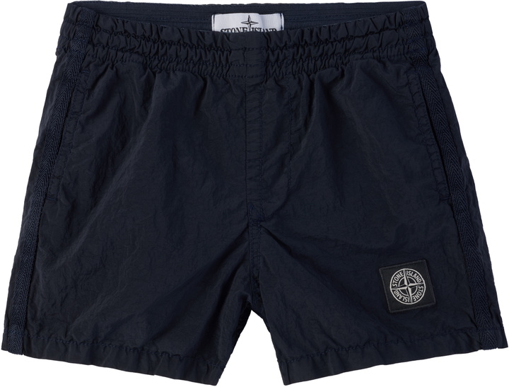 Photo: Stone Island Junior Kids Black B100001 Nylon Metal ECONYL Swim Shorts