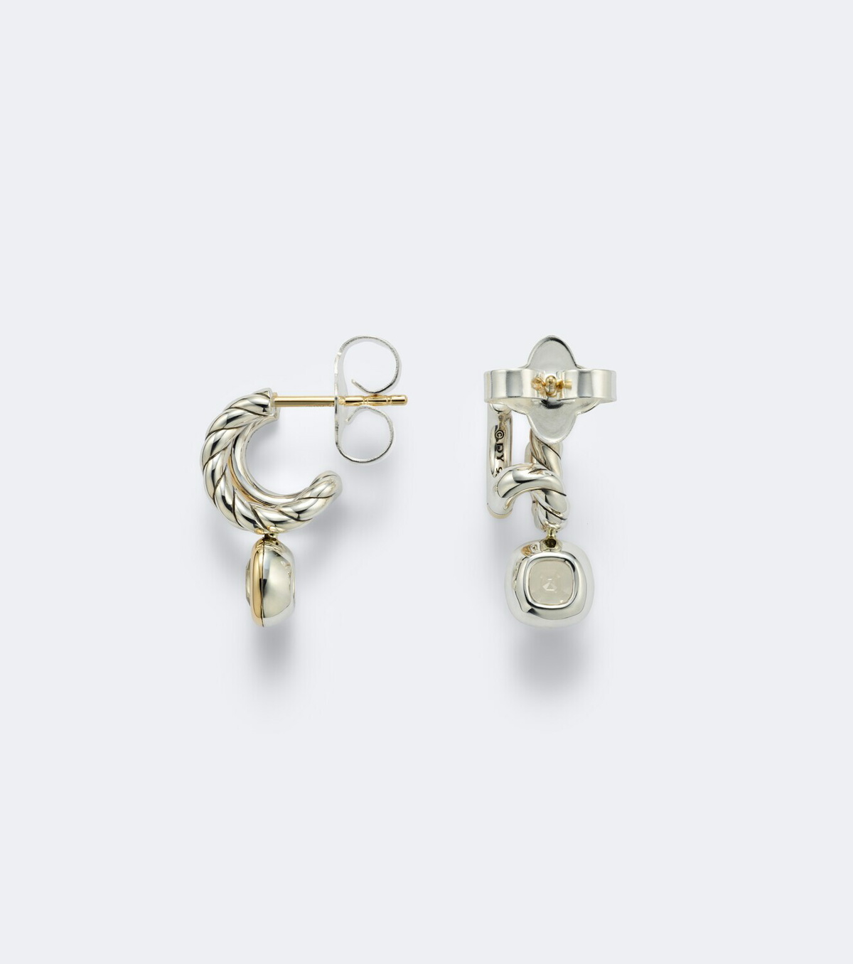 David Yurman DY Mercer® 18kt gold and sterling silver drop earrings with citrines