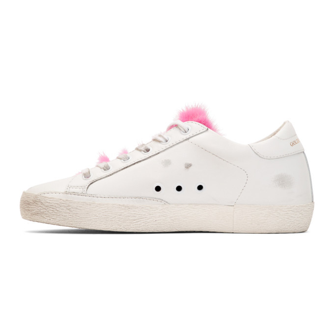 Golden goose pink fur sales sneakers