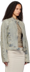 Entire Studios Blue Moto Denim Jacket