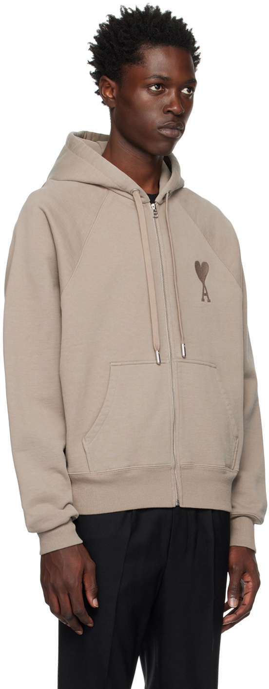 AMI Paris Beige Ami De Cœur Hoodie AMI