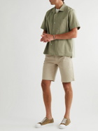 Mr P. - Camp-Collar Cotton-Seersucker Shirt - Green