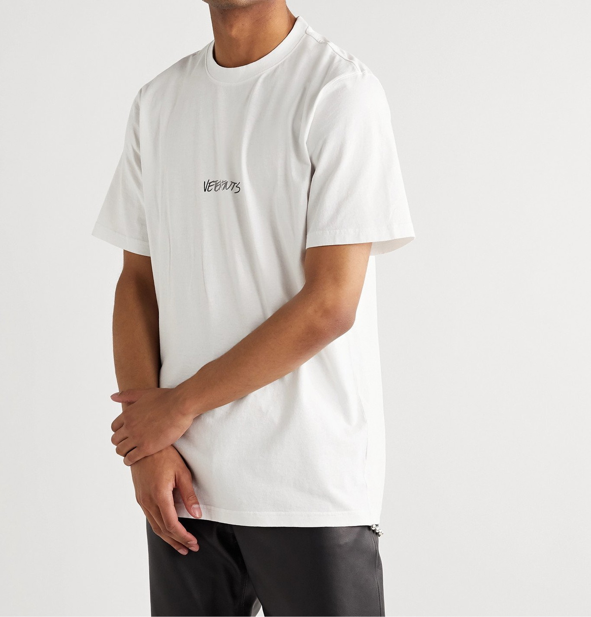 Vetements - Logo-Print Cotton-Jersey T-Shirt - White Vetements