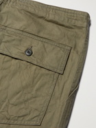 Needles - Logo-Print Herringbone Cotton Drawstring Trousers - Green - L