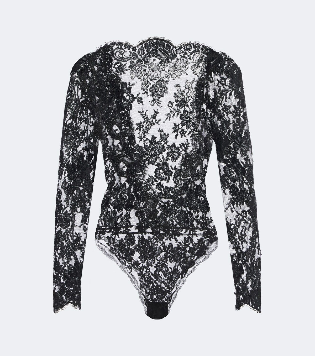 Saint Laurent Sheer cotton-blend lace bodysuit