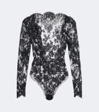 Saint Laurent Sheer cotton-blend lace bodysuit