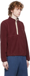 Sporty & Rich Burgundy Serif Logo Half-Zip Sweater