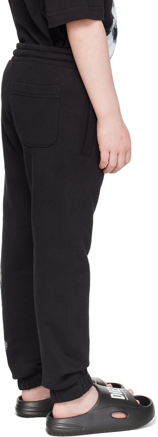 Diesel Kids Black Printed Sweatpants
