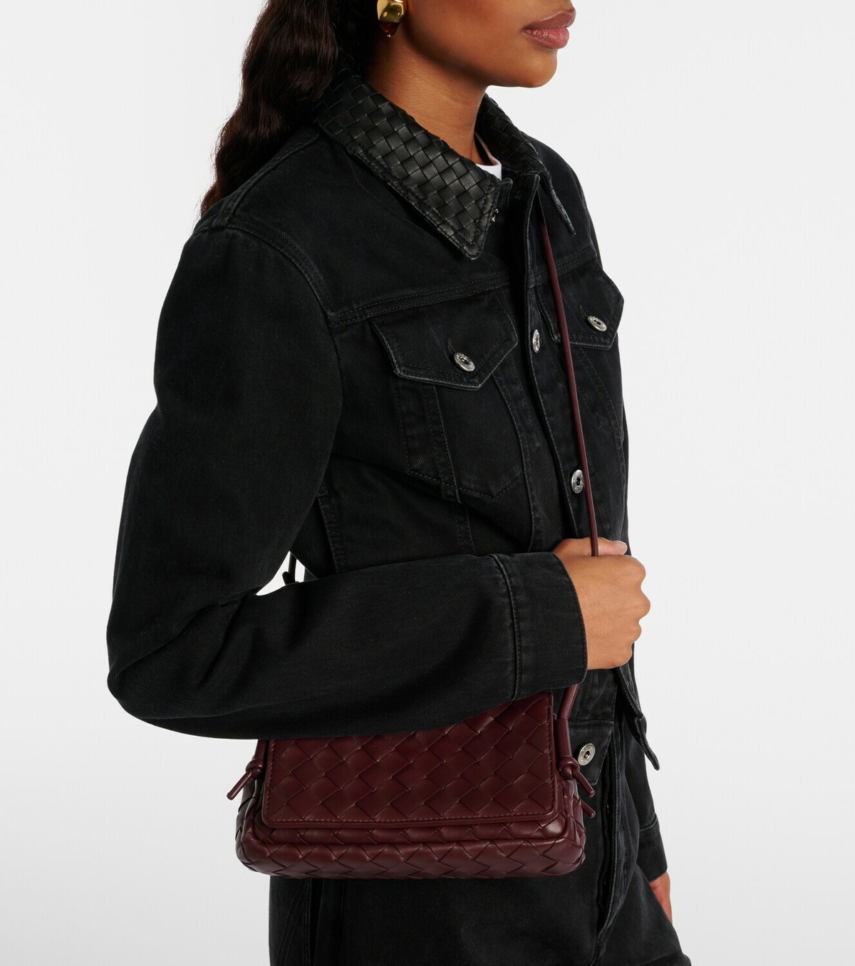 Bottega Veneta Notturno Intrecciato leather crossbody bag