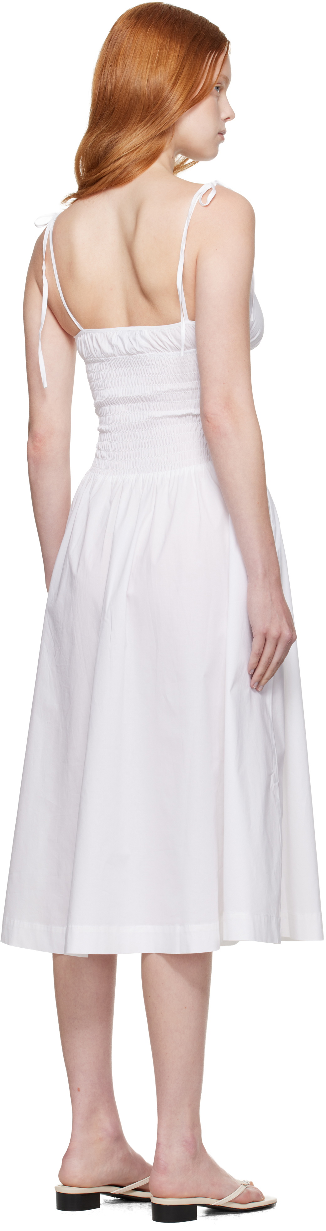GUIZIO White Lura Midi Dress