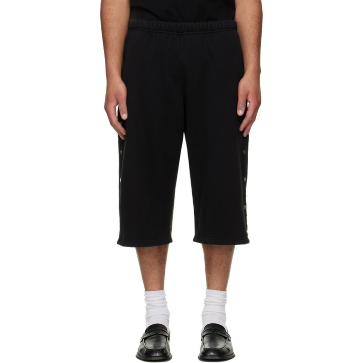 Photo: Les Tien Black Part Snap Shorts