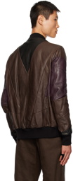 Rick Owens Brown Classic Flight Leather Jacket