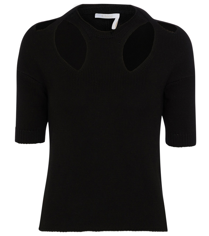 Photo: Chloe - Cutout cotton and wool sweater