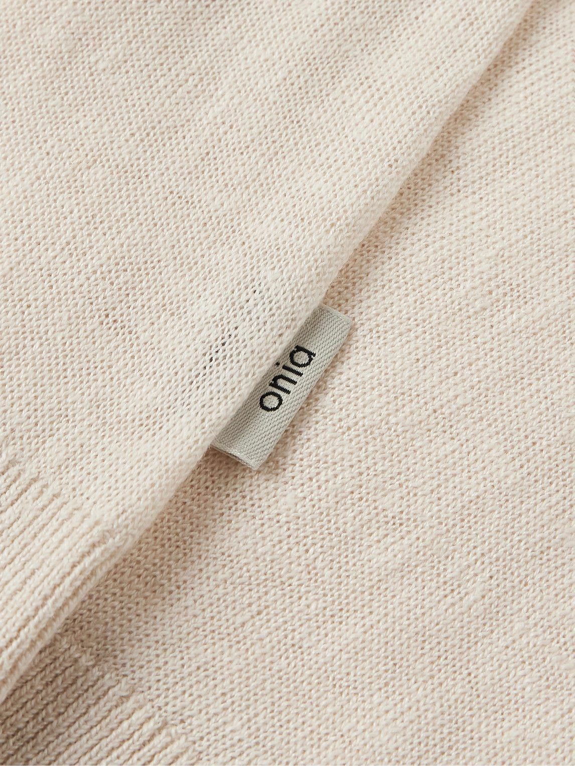 Onia - Johnny Two-Tone Linen Polo Shirt - Neutrals
