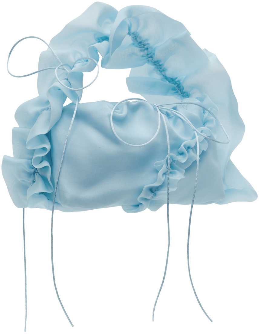 cecilie bahnsen fallulah bag 水色 Fallulah Medium ruffled shoulder bag in blue - Cecilie